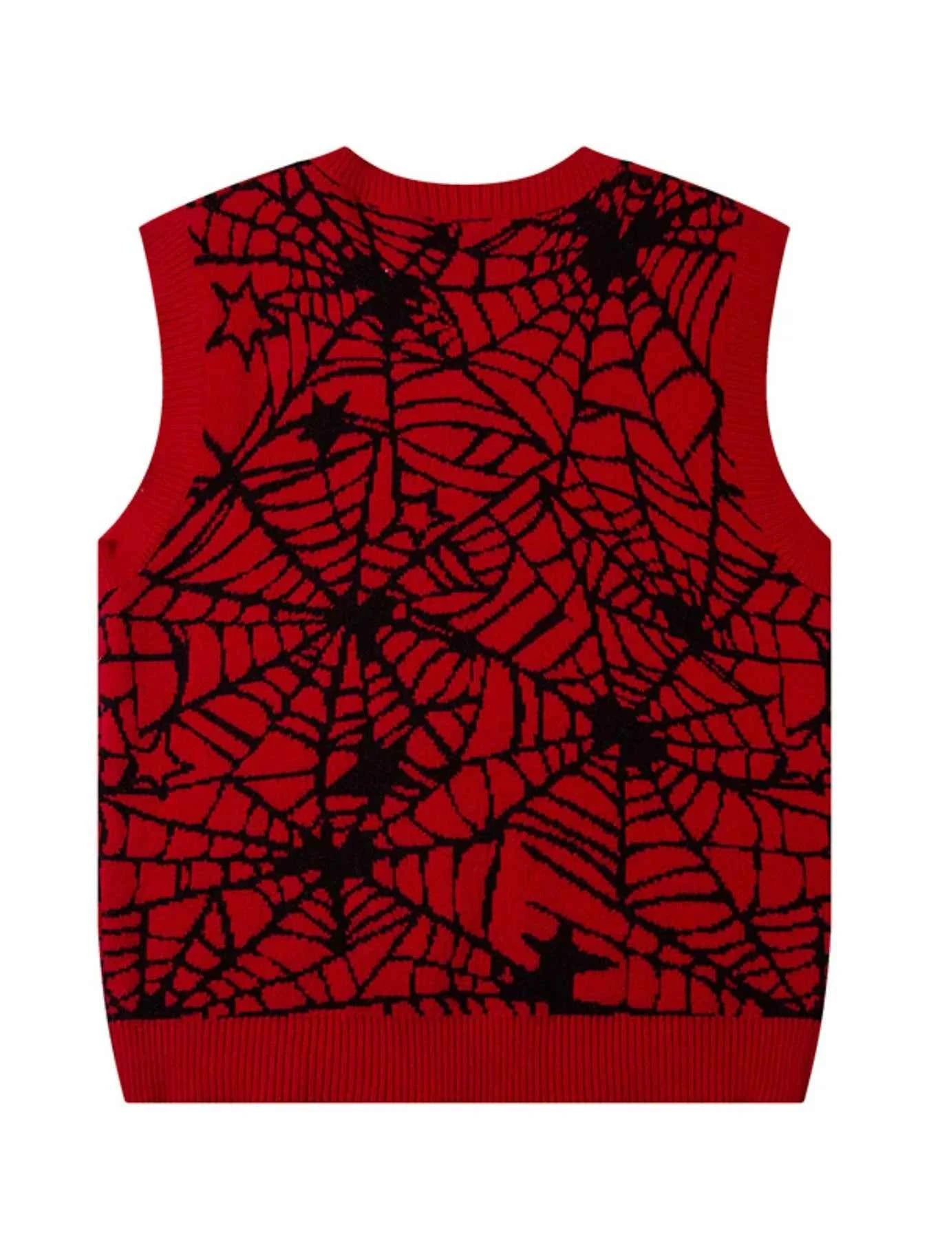 Men's Spider Web V-Neck Sweater Vest